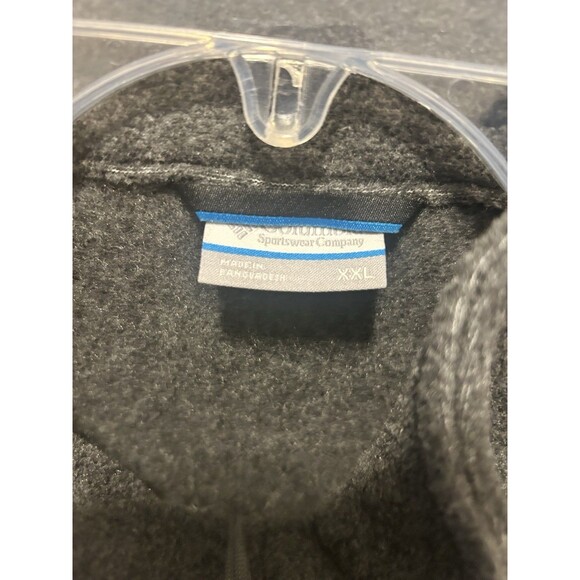 Columbia Fleece Vest Sleeveless Jacket Men Size XXL 2X Dark Gray Full Zip Pocket - Picture 2 of 6